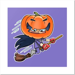 Kitty The Witch Halloween Posters and Art